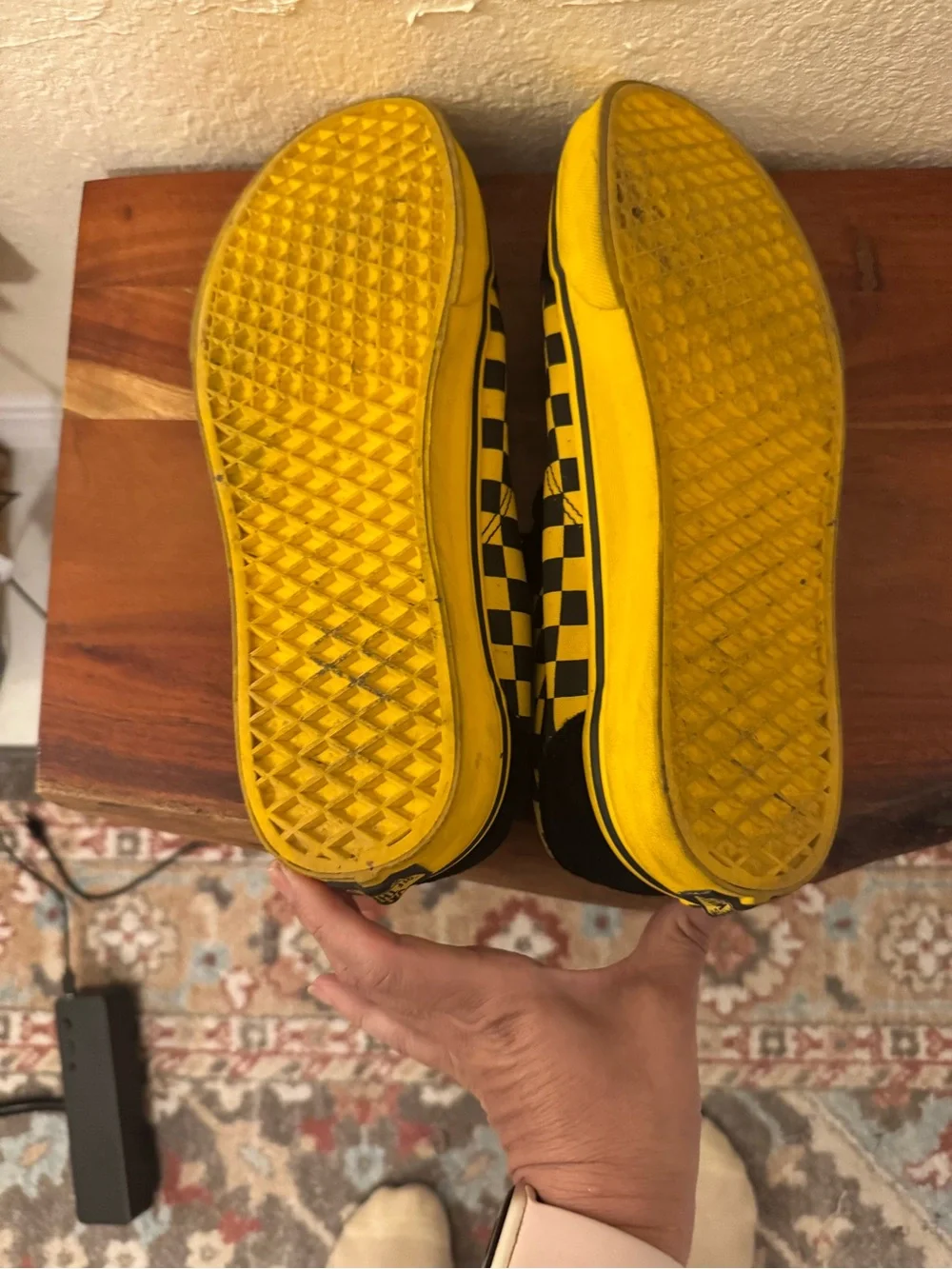 Vans Men's Black & Yellow Checkerboard Skate Sneakers